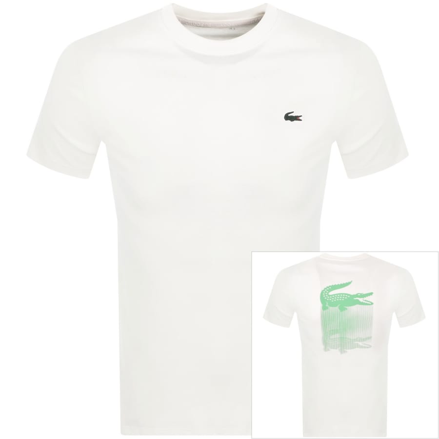 Image number 1 for Lacoste Back Blur Logo T Shirt White