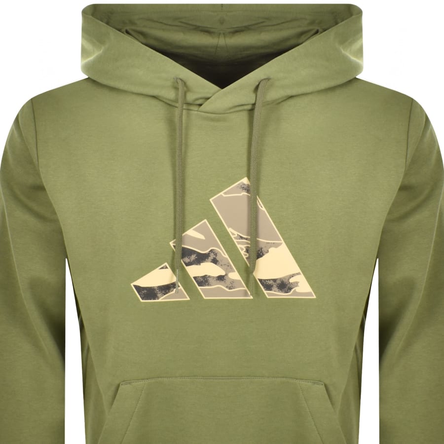 Image number 2 for adidas Sportswear Camo Logo Hoodie Green
