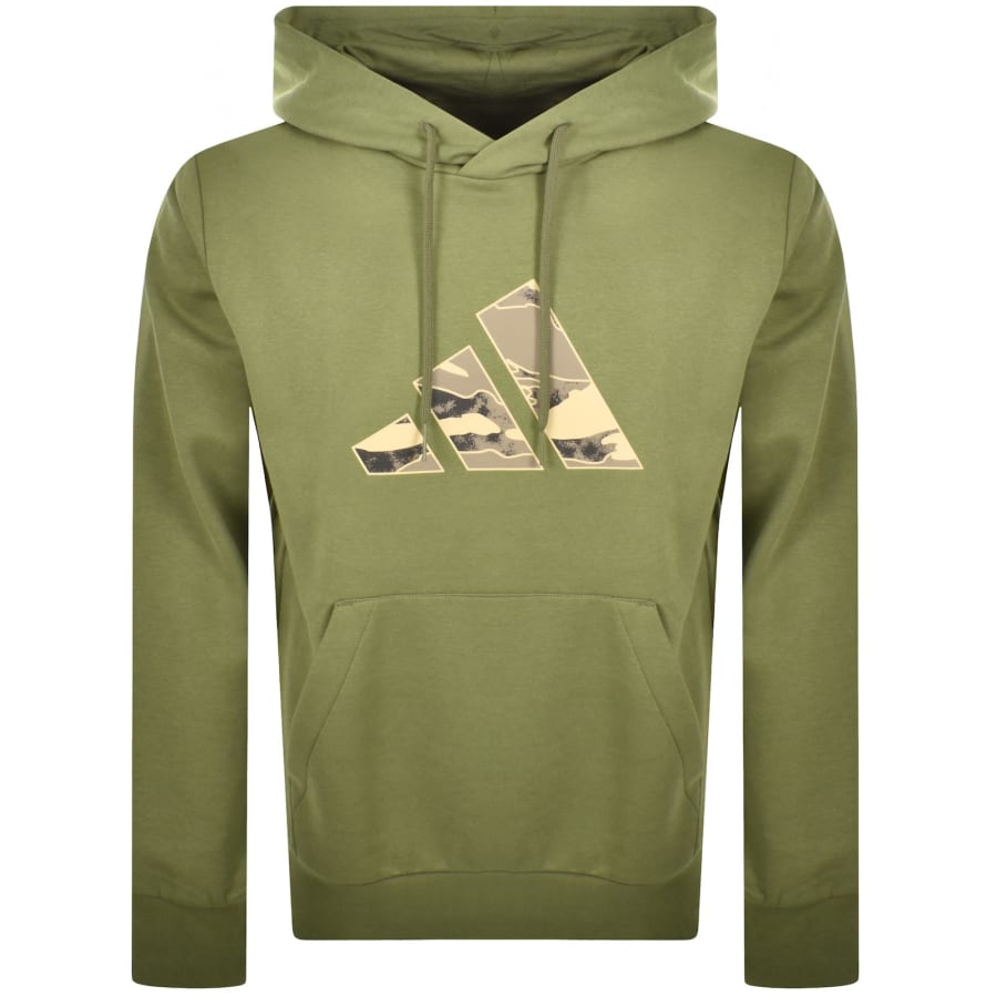 Image number 1 for adidas Sportswear Camo Logo Hoodie Green