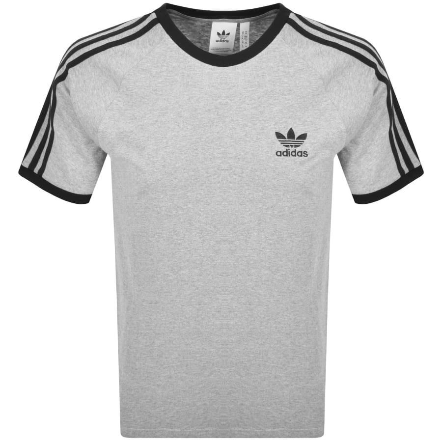 Image number 1 for adidas Originals 3 Stripes T Shirt Grey Heather