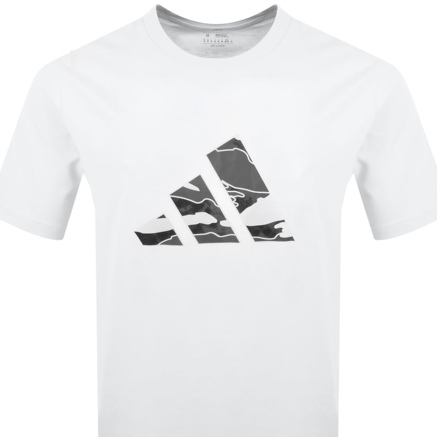 Image number 2 for adidas Sportswear Camo Logo T Shirt White