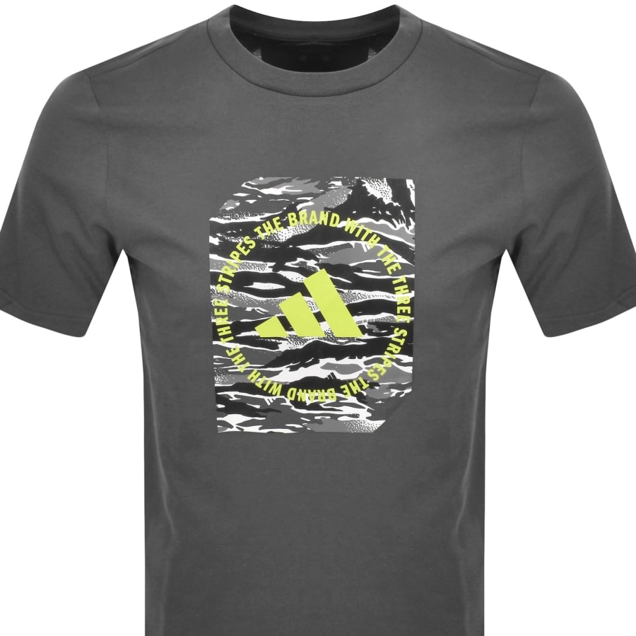 Image number 2 for adidas Sportswear Camo Box T Shirt Grey
