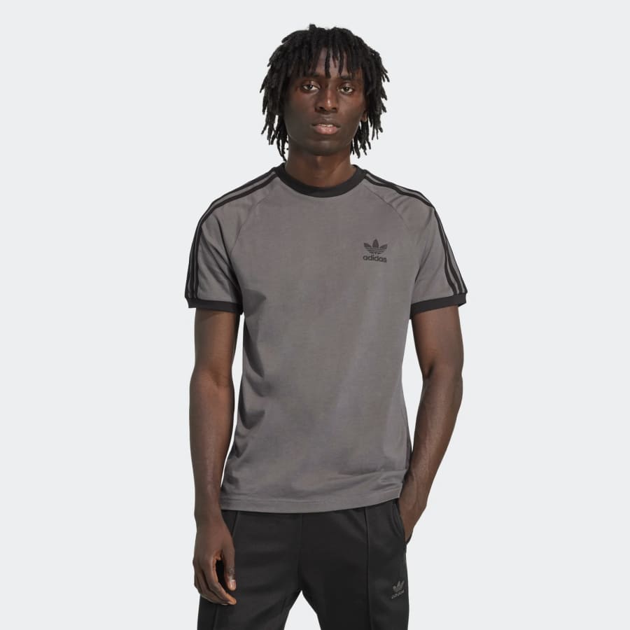 Image number 4 for adidas Originals 3 Stripes T Shirt Grey