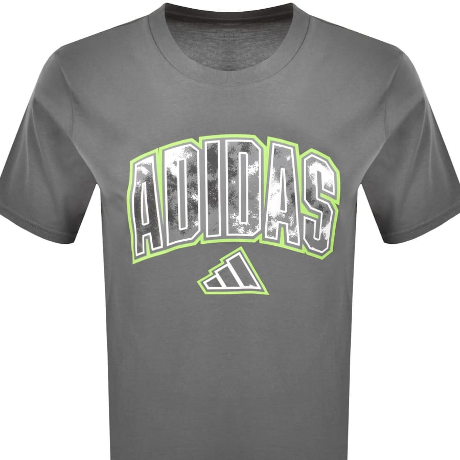 Image number 2 for adidas Sportswear Camo Script T Shirt Grey