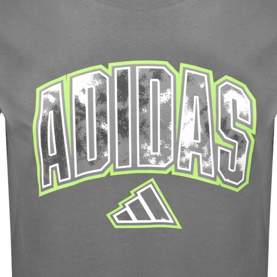 Image number 3 for adidas Sportswear Camo Script T Shirt Grey
