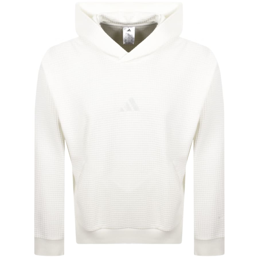 Image number 1 for adidas Sportswear Waffle Knit Hoodie Off White