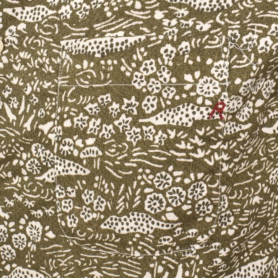 Image number 3 for Replay Patterned Long Sleeved Shirt Army Green