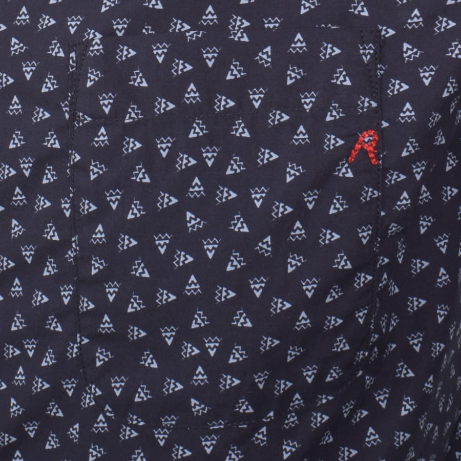 Image number 3 for Replay Patterned Long Sleeved Shirt Blue