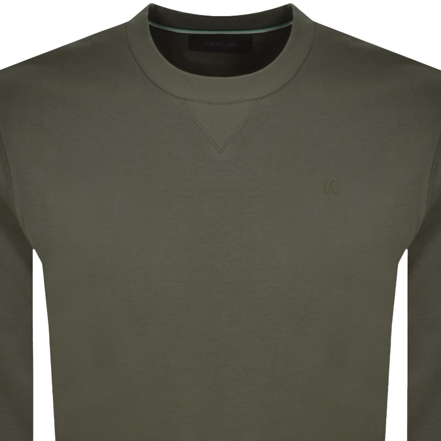 Image number 2 for Replay Crew Neck Sweatshirt Green