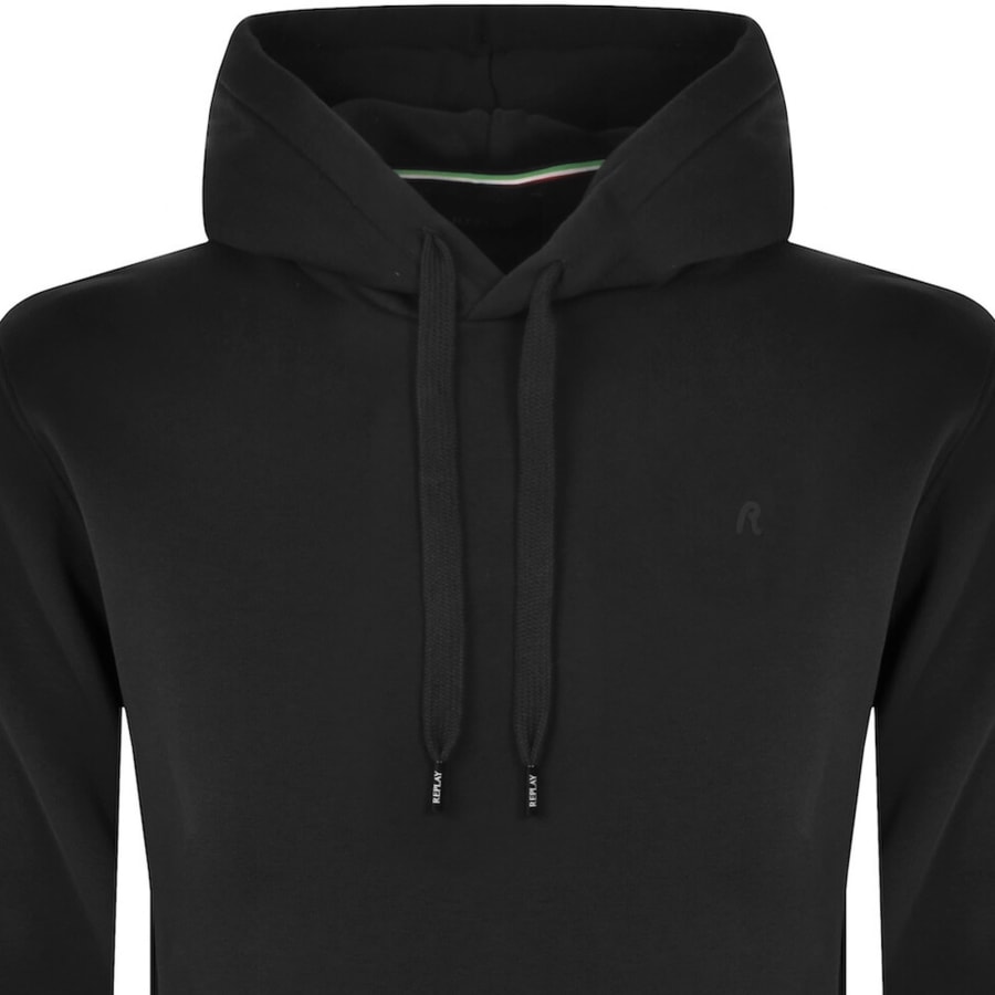 Image number 2 for Replay Fleece Hoodie Black