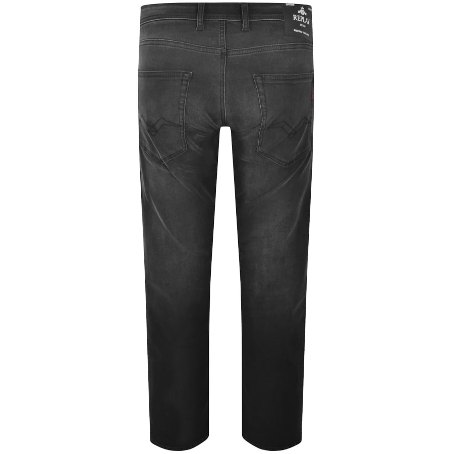 Image number 3 for Replay Grover Straight Fit Jeans Black