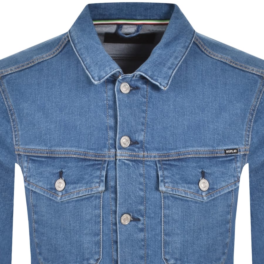 Image number 2 for Replay Denim Jacket Medium Blue
