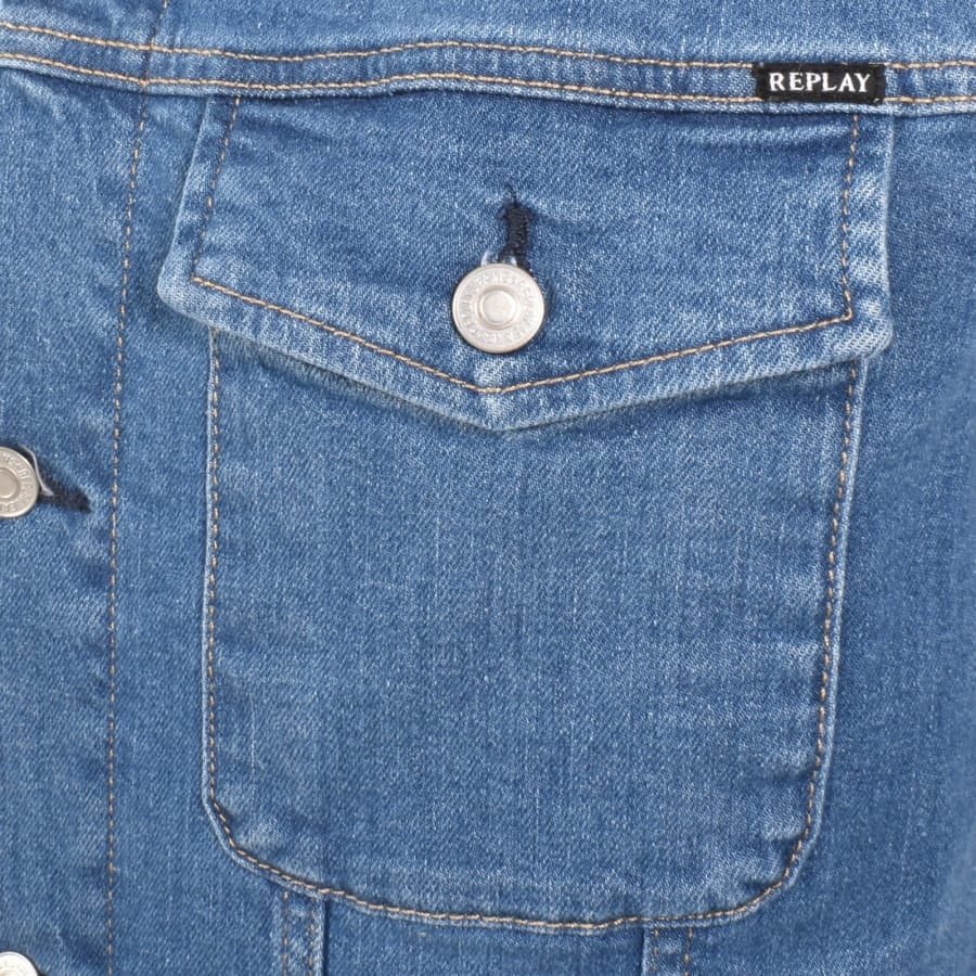 Image number 3 for Replay Denim Jacket Medium Blue