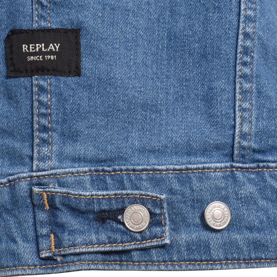 Image number 4 for Replay Denim Jacket Medium Blue