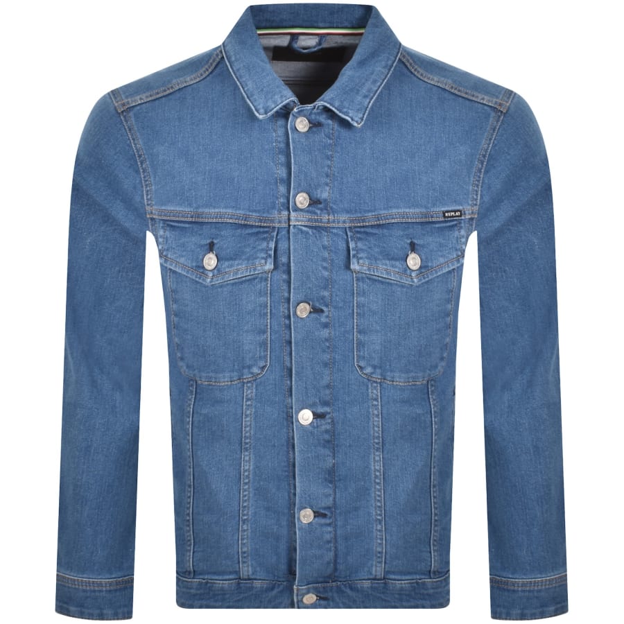 Image number 1 for Replay Blue Jacket Medium Blue