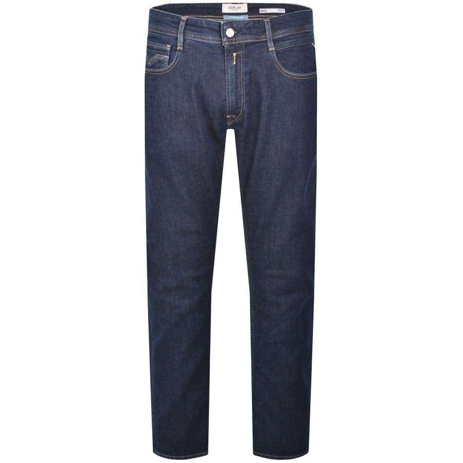 Image number 2 for Replay Comfort Fit Rocco Jeans Dark Wash Blue