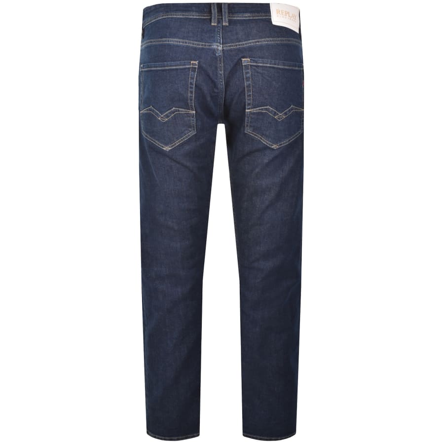 Image number 3 for Replay Comfort Fit Rocco Jeans Dark Wash Blue