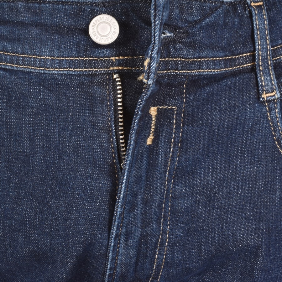 Image number 5 for Replay Comfort Fit Rocco Jeans Dark Wash Blue