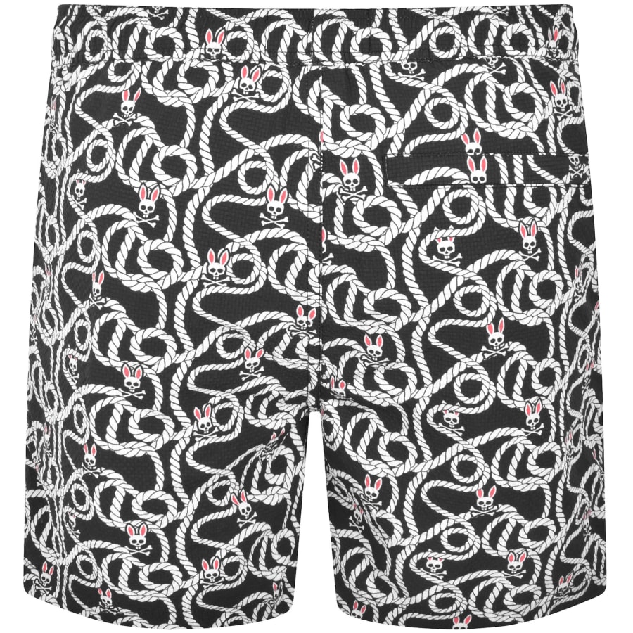 Image number 2 for Psycho Bunny Cyrus Print Swim Shorts Black