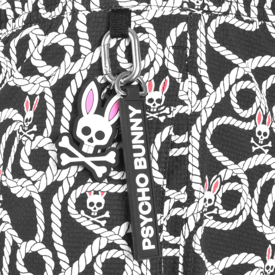 Image number 4 for Psycho Bunny Cyrus Print Swim Shorts Black