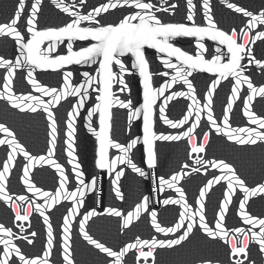 Image number 5 for Psycho Bunny Cyrus Print Swim Shorts Black