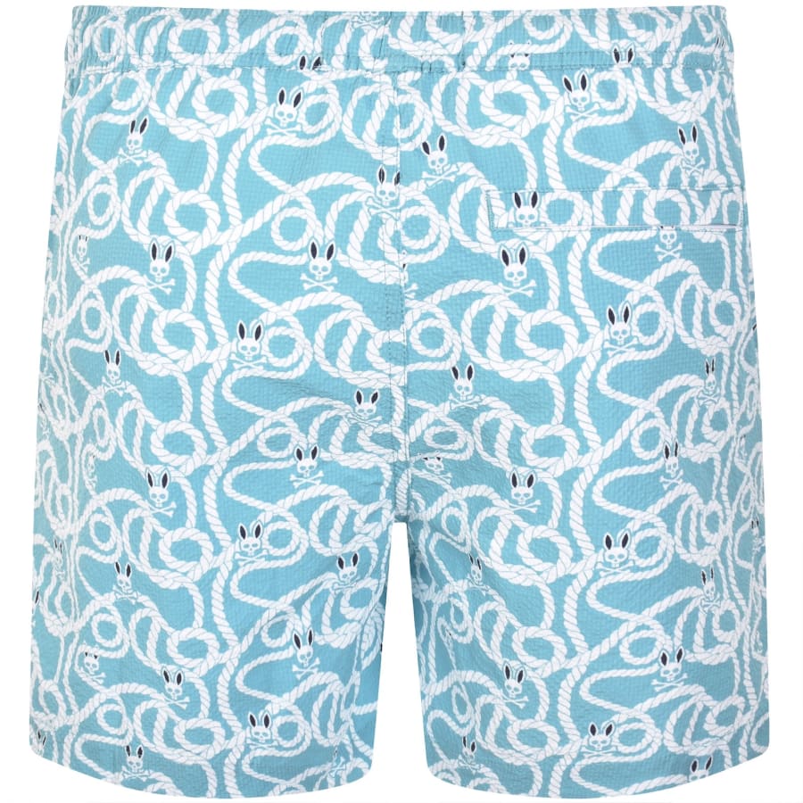 Image number 2 for Psycho Bunny Cyrus Print Swim Shorts Blue