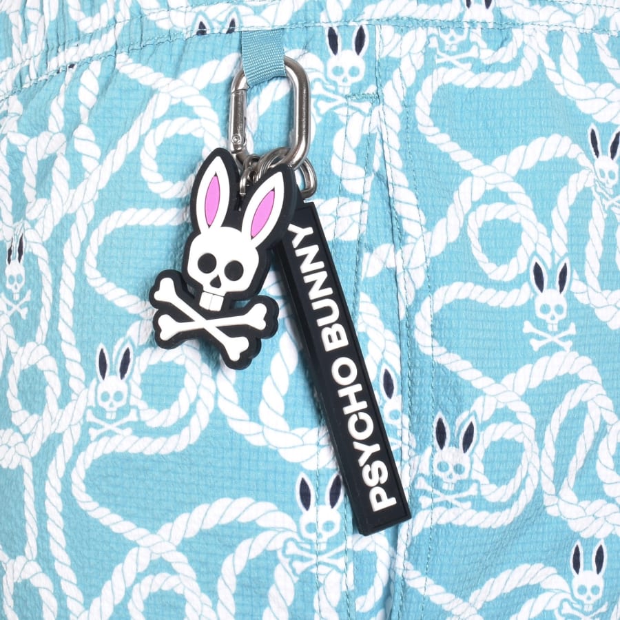 Image number 4 for Psycho Bunny Cyrus Print Swim Shorts Blue