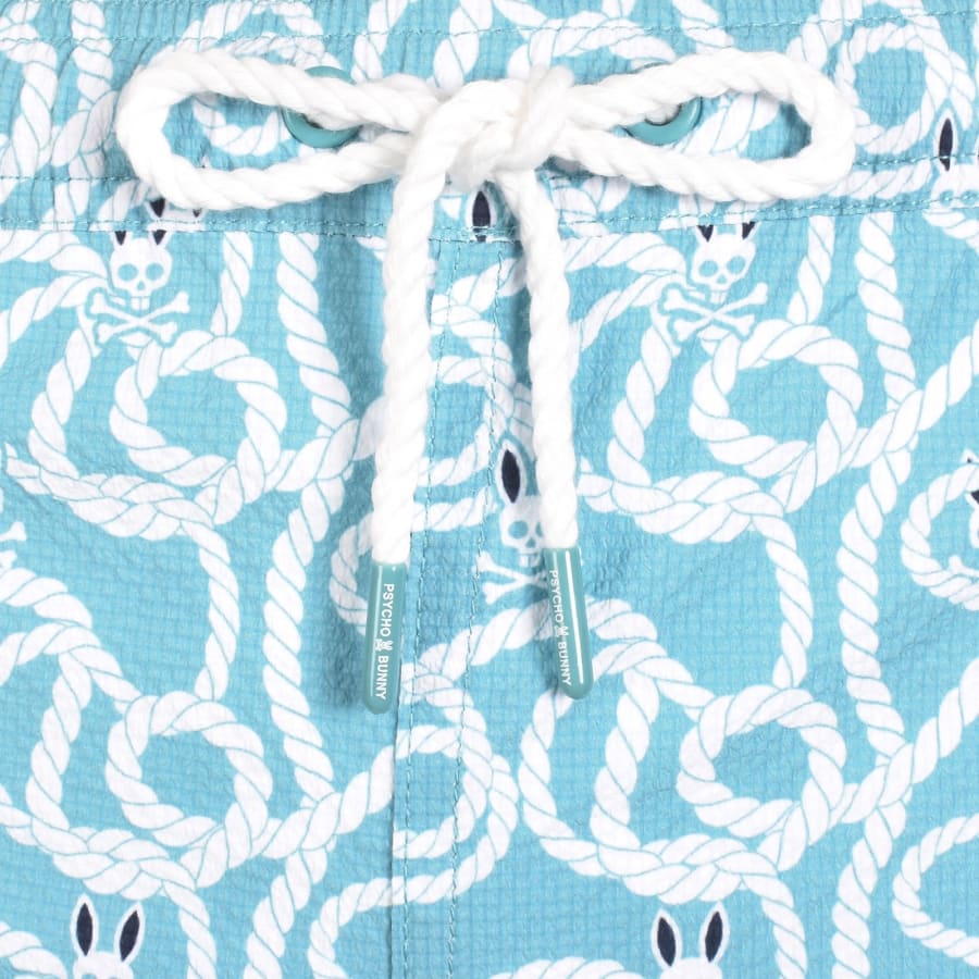 Image number 5 for Psycho Bunny Cyrus Print Swim Shorts Blue