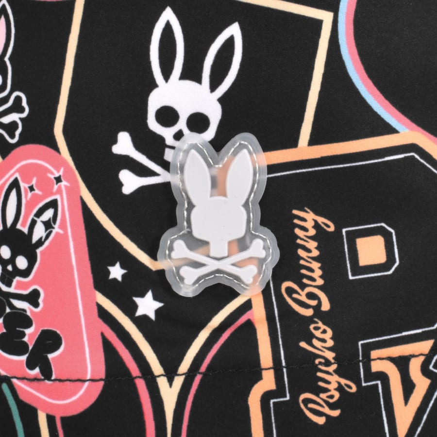 Image number 4 for Psycho Bunny Marco Print Swim Shorts Black