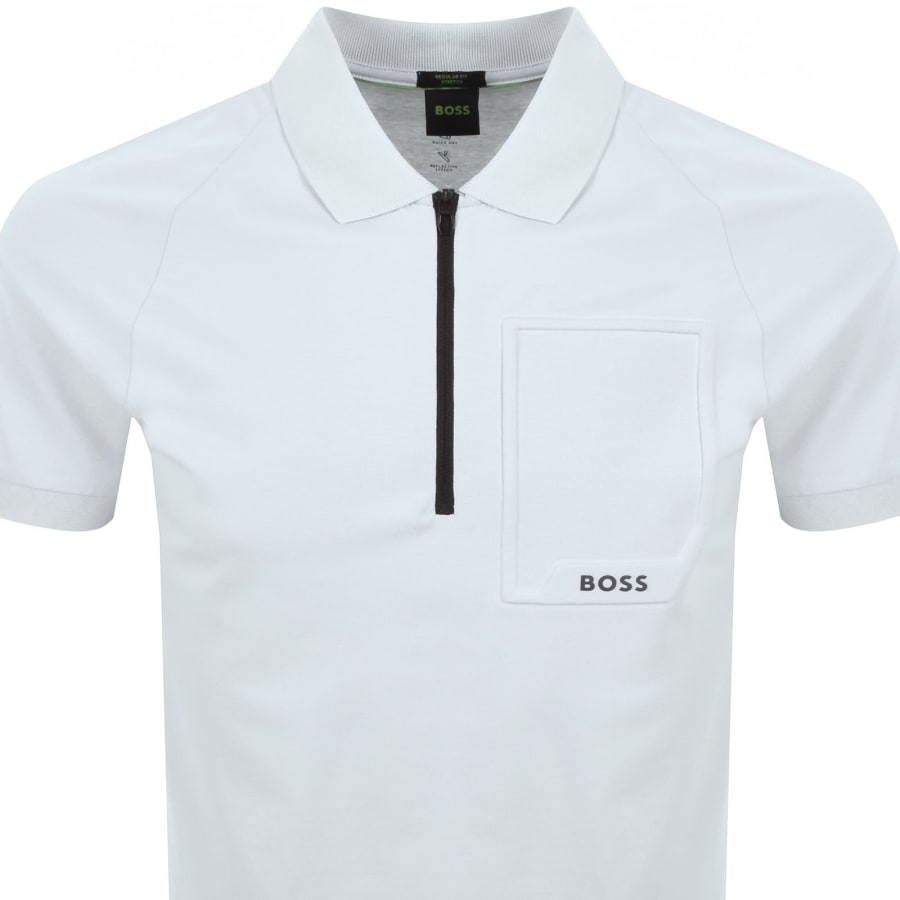 Image number 2 for BOSS Urban Tech Polo T Shirt Grey