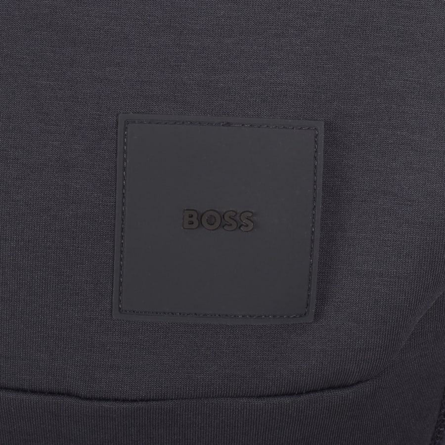 Image number 3 for BOSS Sweat Rib Quarter Zip Sweatshirt Navy