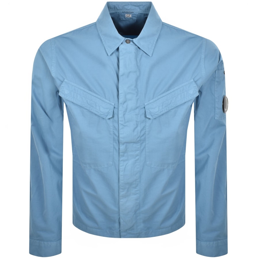 Image number 2 for CP Company Gabardine Overshirt Blue