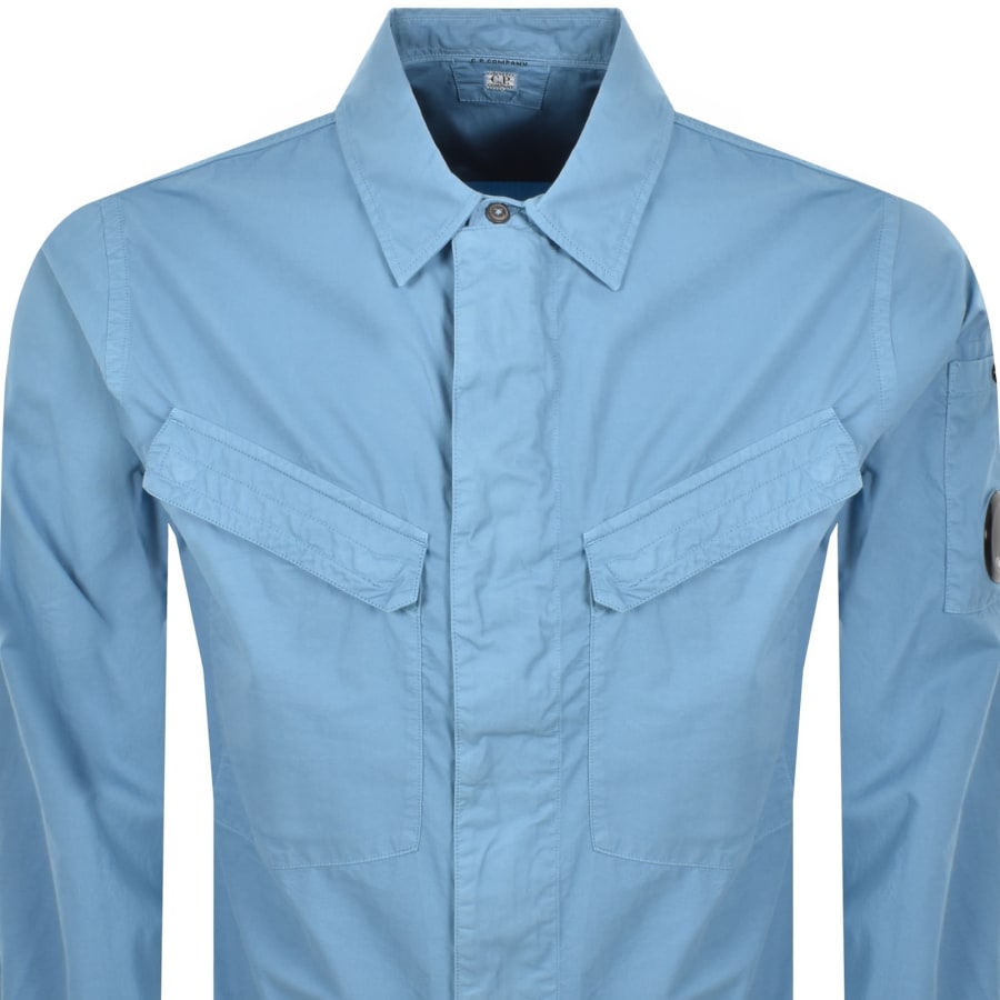 Image number 3 for CP Company Gabardine Overshirt Blue