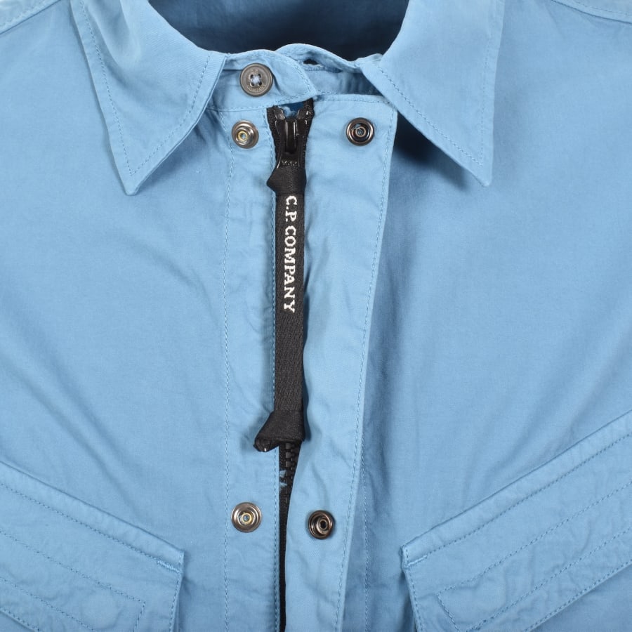 Image number 5 for CP Company Gabardine Overshirt Blue