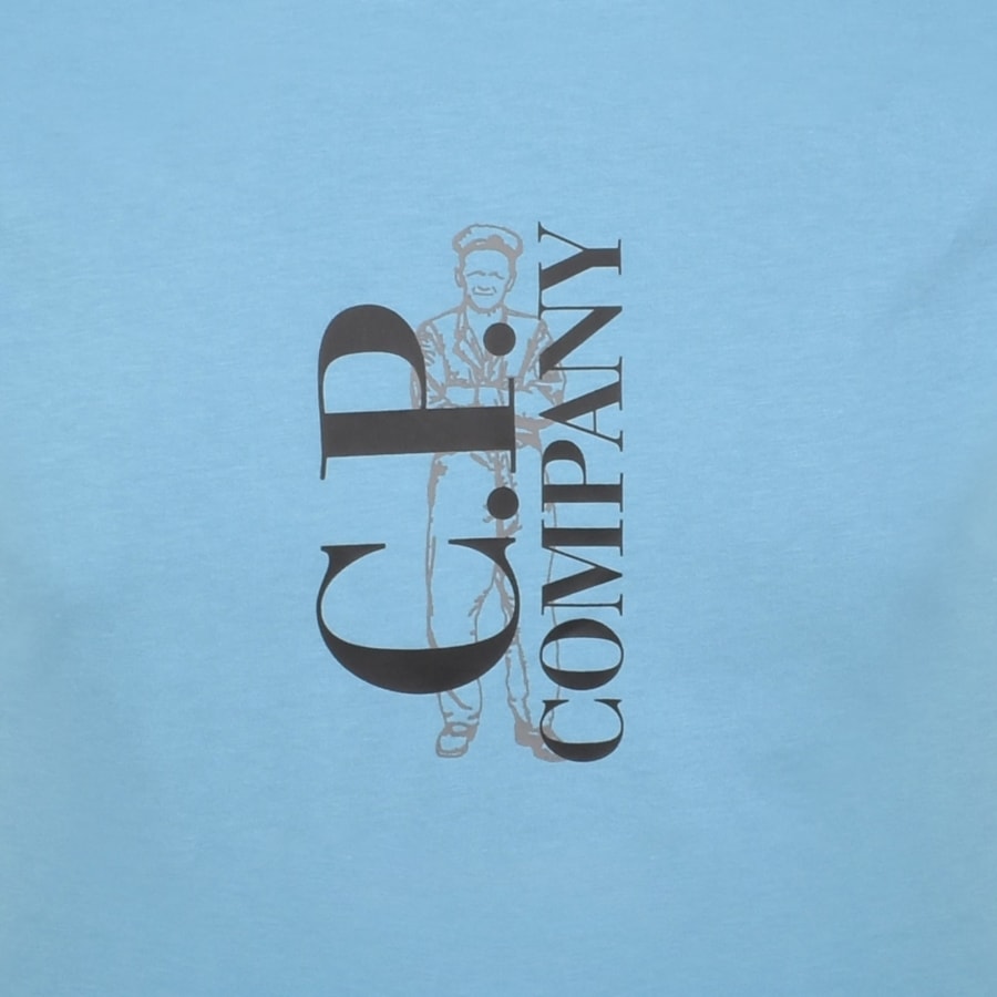 Image number 3 for CP Company Logo T Shirt Aegean Blue