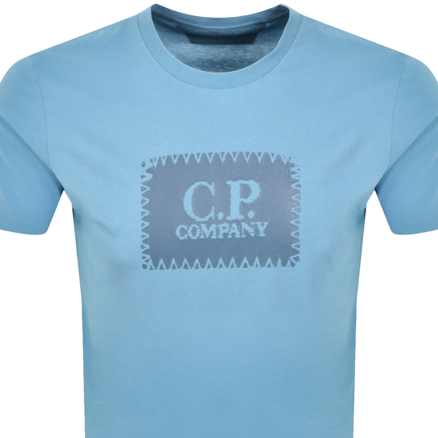 Image number 2 for CP Company Logo T Shirt Aegean Blue
