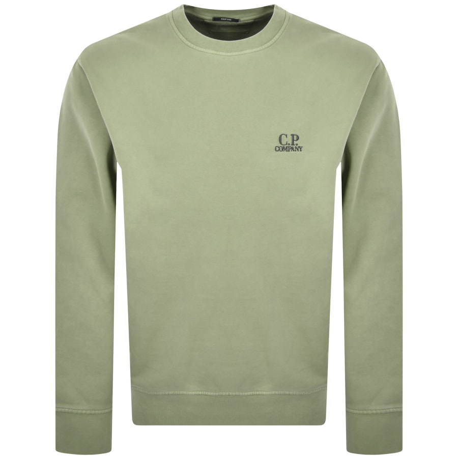 Image number 1 for CP Company Diagonal Fleece Sweatshirt Green