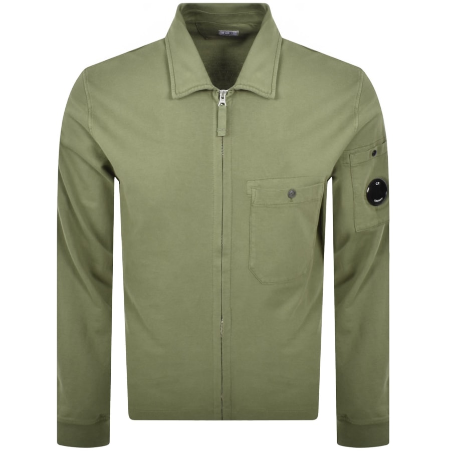 Image number 2 for CP Company Collared Sweatshirt Green