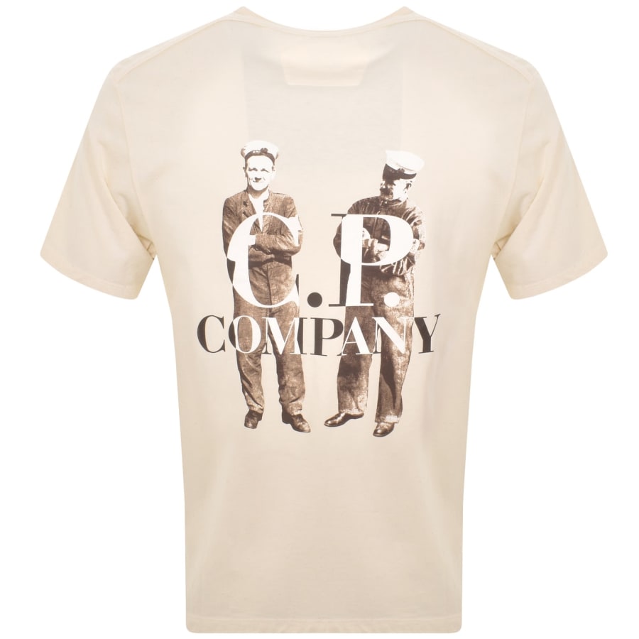 Image number 5 for CP Company Logo T Shirt Cream