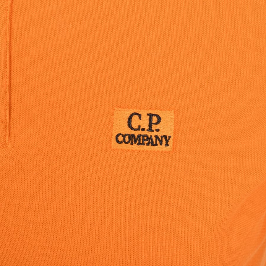 Image number 3 for CP Company Tipped Polo T Shirt Russet Orange