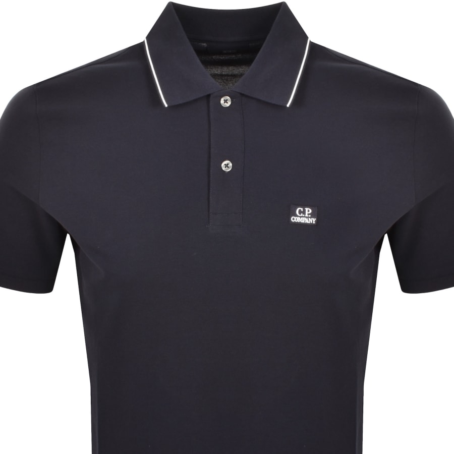 Image number 2 for CP Company Tipped Polo T Shirt Total Eclipse