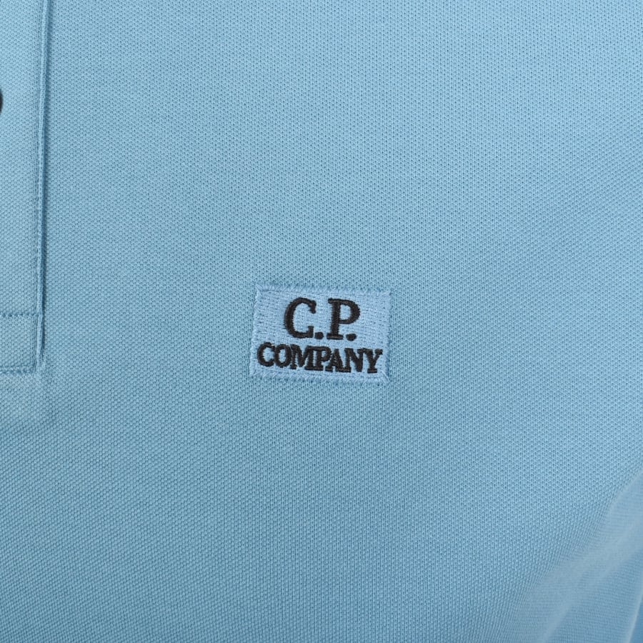 Image number 3 for CP Company Tipped Polo T Shirt Aegean Blue