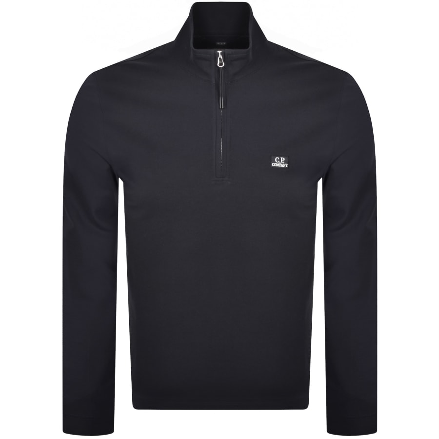 Image number 1 for CP Company Half Zip Polo Navy