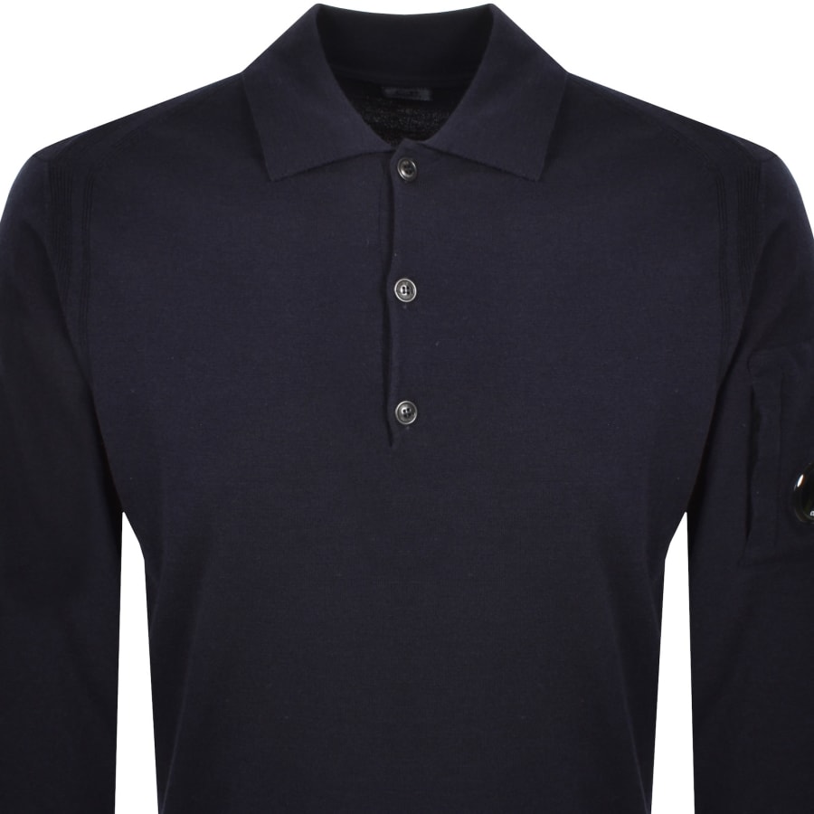 Image number 3 for CP Company Wool Knit Polo Total Eclipse