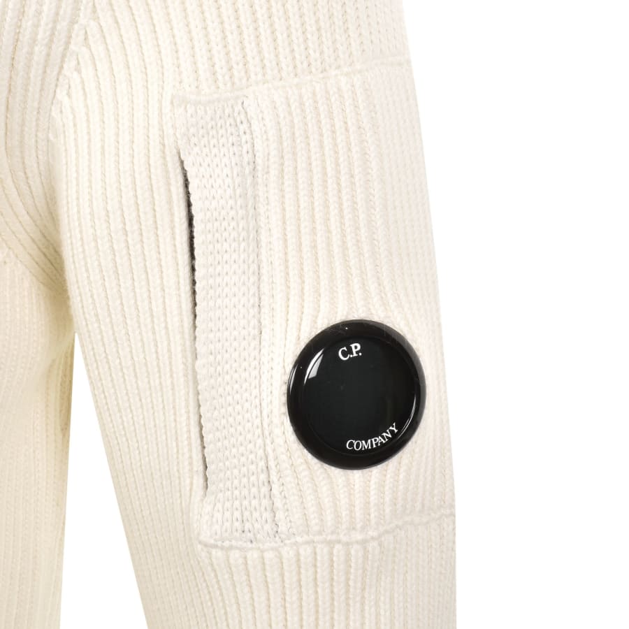 Image number 4 for CP Company Rib Knit Jumper Gauze White