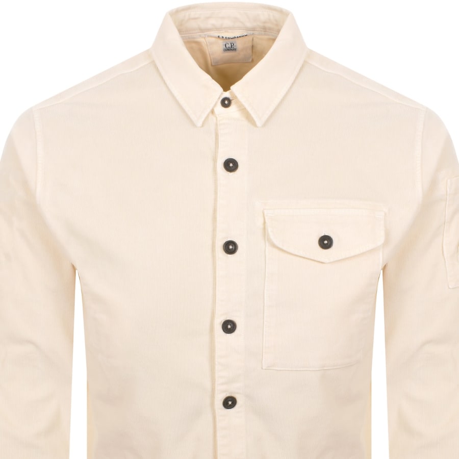 Image number 3 for CP Company Corduroy Long Sleeved Shirt Cream