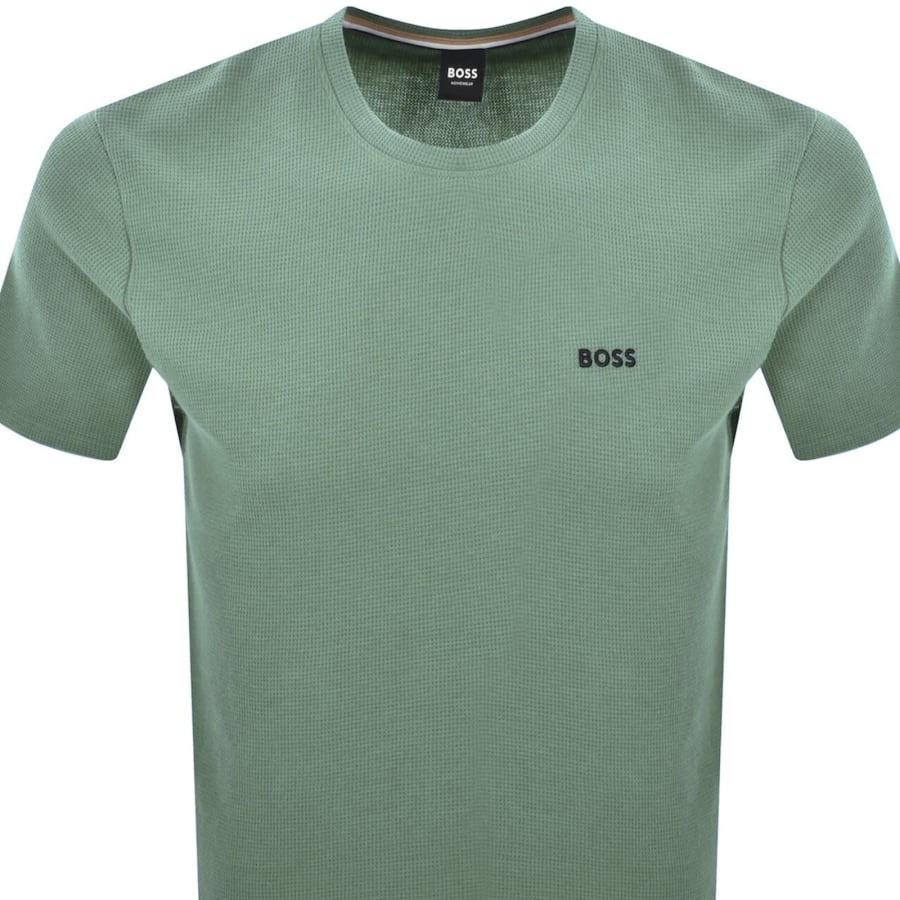 Image number 2 for BOSS Waffle T Shirt Open Green