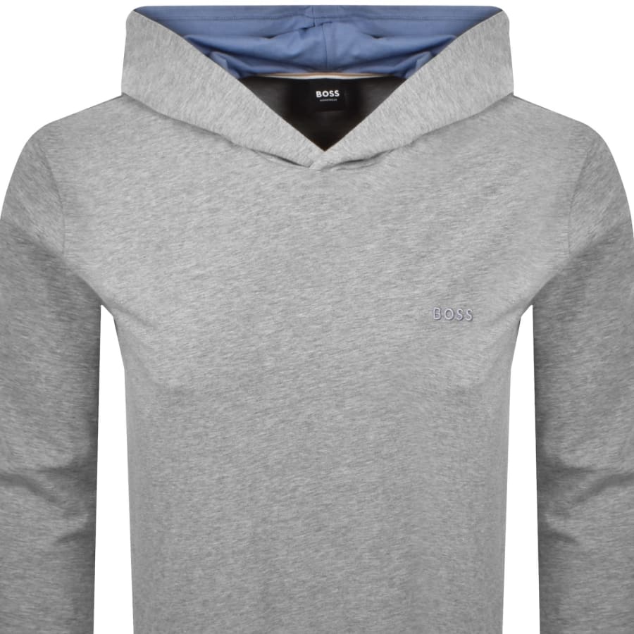 Image number 2 for BOSS Mix And Match Hooded T Shirt Grey