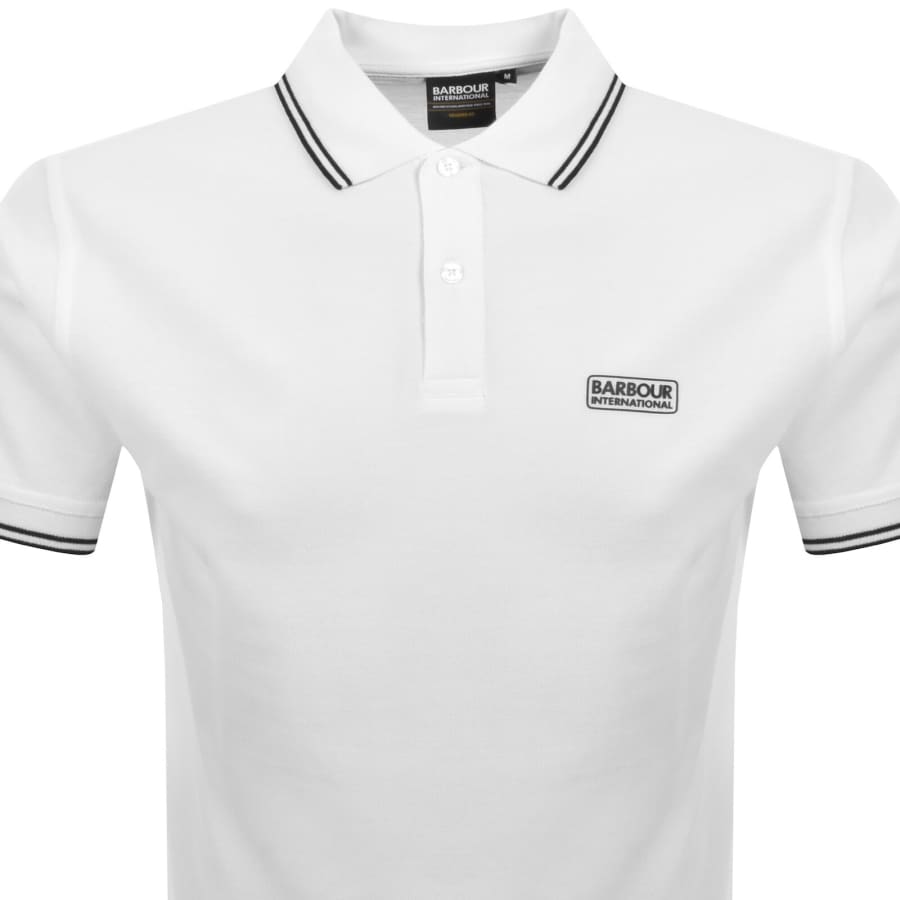 Image number 2 for Barbour International Tipped Polo T Shirt White