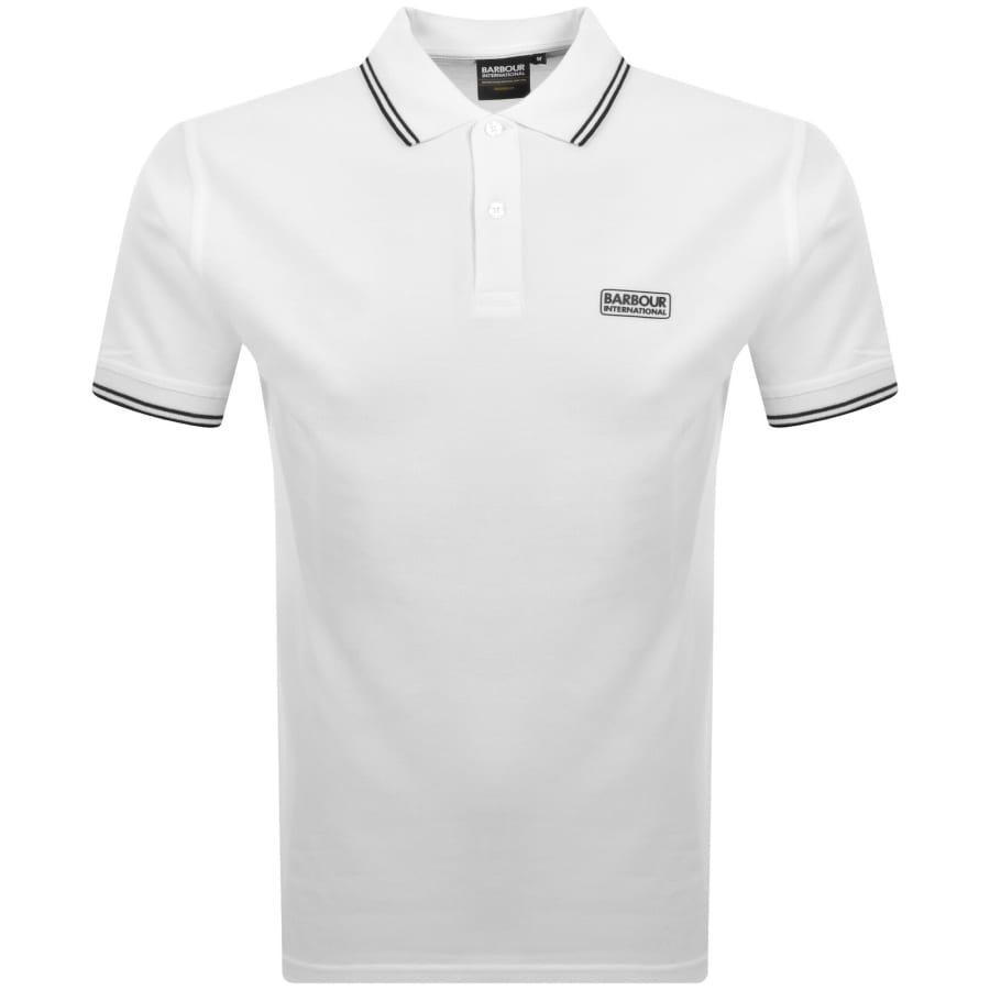 Image number 1 for Barbour International Tipped Polo T Shirt White